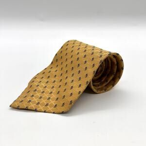 Ermenegildo Zegna Tie Mens Silk Made in Italy Geometric Pattern‎ Classic Necktie